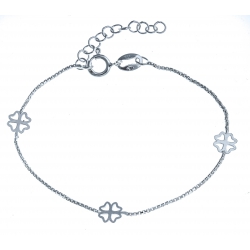 Bracelet en argent 1,4g "trèfles à 4 feuilles" - 15+3cm
