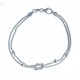 Bracelet en argent 3,6g " nud et boules facettées"- 18,5 cm