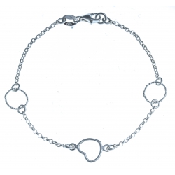 Bracelet en argent 2,4g "cur et rond" - 18,5 cm