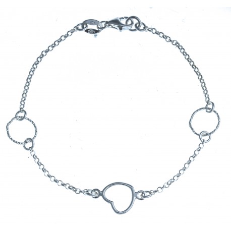 Bracelet en argent 2,4g "cur et rond" - 18,5 cm