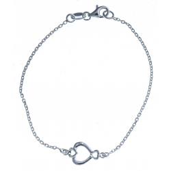 Bracelet en argent 2g "cur" - 18,5 cm