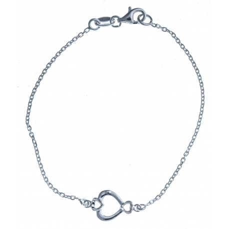 Bracelet en argent 2g "cur" - 18,5 cm