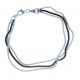 Bracelet en argent rhodié 3,9g - 2 tons - 18 cm