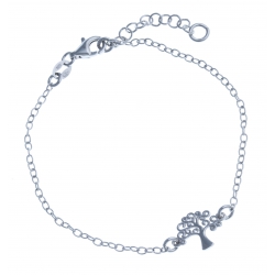 Bracelet en argent rhodié 2g "arbre de vie" - 16,5 + 3 cm