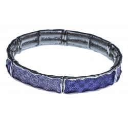 Bracelet fantaisie - résines violettes - élastique