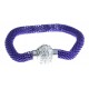 Bracelet fantaisie mailles violettes et strass - fermoir aimant - 20 cm