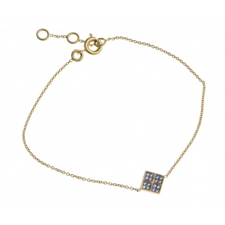 Bracelet plaqué or - zircons - 17+1+1 cm