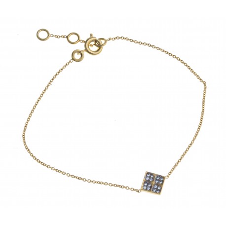 Bracelet plaqué or - zircons - 17+1+1 cm