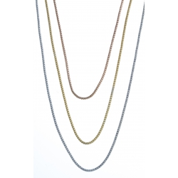 Collier en argent rhodié 6,6g - 3 fils - 3 tons - 42+3 cm