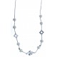 Collier en argent rhodié 2,4g - perles véritables blanches -  43 cm