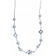 Collier en argent rhodié 2,4g - perles véritables blanches -  43 cm
