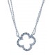 Collier en argent rhodié 3,7g - strass - 40 cm