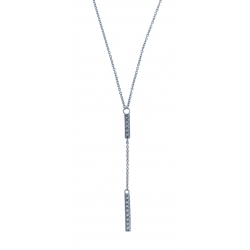Collier en argent rhodié 2g - zircons - 42 cm
