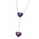 Collier en argent rhodié 2,9g "curs" - cristal de swarovski violet - 41 cm