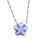 Collier en argent rhodié 3,5g - cristal de swarovski violet - 41 cm