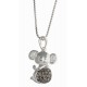 Collier en argent rhodié 5,2g koala - strass preciosa- 40 cm