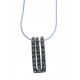 Collier argent rhodié 6,3g - marcassites -  nacre - 40 cm