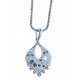 Collier en argent rhodié 5,6g - cristal de swarovski - 45 cm