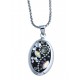 Collier argent rhodié 5,3g - cristal et perles de swarovski 45 cm