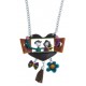 Collier fantaisie  happy days - émail coloré - 41+7 cm