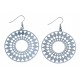 Boucles d'oreilles - acier blanc - 47 mm