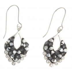 Boucles d'oreille en argent rhodié 3,7g - cristal rock