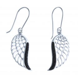 Boucle d'oreille argent rhodié 3,2g ailes d'ange