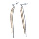 Boucles d'oreille en argent 2,7g-  3 fils - 3 tons - fils 6,5 cm max