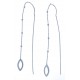 Boucles d'oreille en argent rhodié 2,2g - chaine 8,5 cm