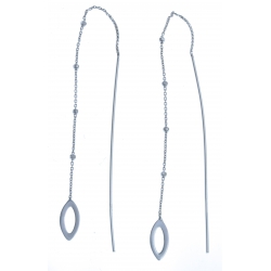 Boucles d'oreille en argent rhodié 2,2g - chaine 8,5 cm