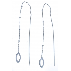 Boucles d'oreille en argent rhodié 2,2g - chaine 8,5 cm