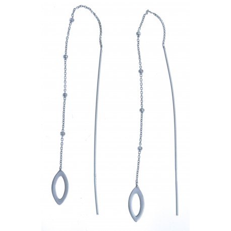 Boucles d'oreille en argent rhodié 2,2g - chaine 8,5 cm