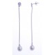 Boucles d'oreille en argent rhodié 1,8g  - perles véritables blanches - zircons