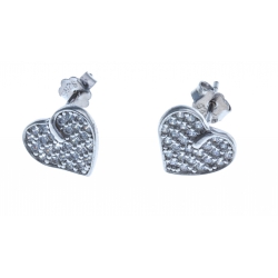 Boucles d'oreille en argent rhodié 1,6g - zircons