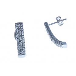 Boucles d'oreille en argent rhodié 3,7g - zircons