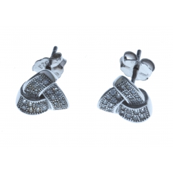 Boucles d'oreille en argent rhodié 1,8g "nud" - zircons
