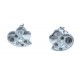 Boucle d'oreille argent 3g coeurs - cristal de swarovski