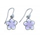 Boucles d'oreille en argent rhodié 3g - cristal de swarovski violet