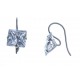 Boucles d'oreille en argent rhodié 1,6g - zircons