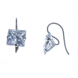 Boucles d'oreille en argent rhodié 1,6g - zircons