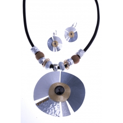 Parure fantaisie - collier 43+7 cm + boucles d'oreille assorties