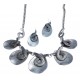 Parure fantaisie - vieil argent - 41+7 cm + boucles d'oreille assorties