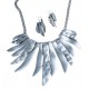 Parure fantaisie - vieil argent 41+7 cm + boucles d'oreille assorties