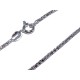 collier argent rhodié 4,4g 45cm quartz cristal