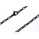 collier acier noir 70cm strass encag