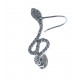 Boucle d'oreille en argent rhodié 1,3g "serpent" -  zircons (vendue seule)