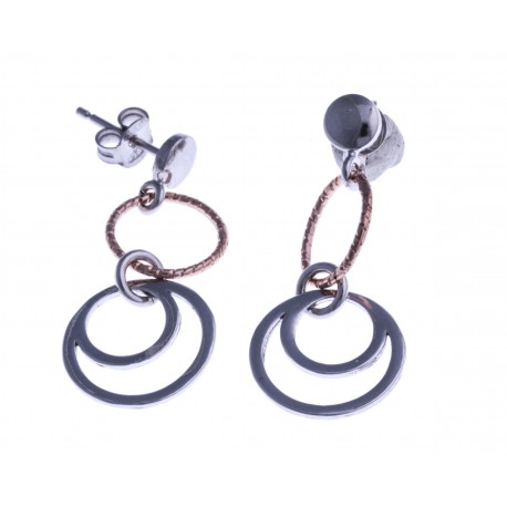 Boucles d'oreille argent rhodié 2 tons 2,5g