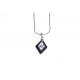 Collier argent rhodié et céramique 4,2g - céramique noire - zircon - 40 cm