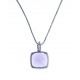 Collier argent rhodié 3,7g - améthyste - zircons  - 40 cm