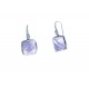 Boucles d'oreille argent rhodié 3g - améthyste - zircons